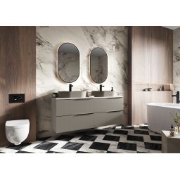 Elita Babette umywalka 62x41,2 cm owalna nablatowa fume matt RE040620017020