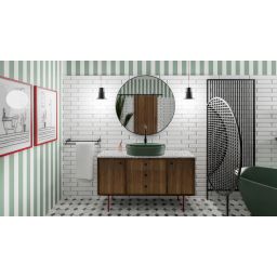 Elita Babette umywalka 62x41,2 cm owalna nablatowa zielona 146043