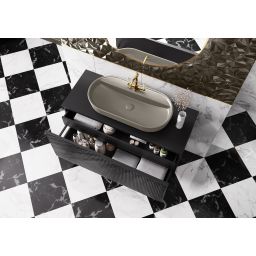 Elita Babette umywalka 81,5x41,5 cm owalna nablatowa fume matt RE040820017020