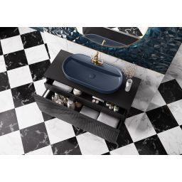 Elita Babette umywalka 81,5x41,5 cm owalna nablatowa navy blue matt RE040820017030