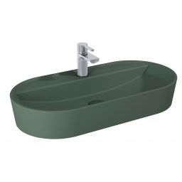 Elita Babette umywalka 81,5x41,5 cm owalna nablatowa forest green matt RE040820017010