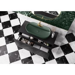 Elita Babette umywalka 81,5x41,5 cm owalna nablatowa forest green matt RE040820017010
