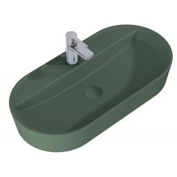 Elita Babette umywalka 81,5x41,5 cm owalna nablatowa forest green matt RE040820017010