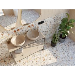 Elita Lorca umywalka 41,5x41,5 cm okrągła nablatowa fume matt RE040420047020