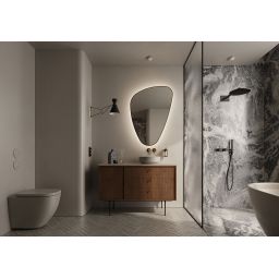 Elita Lorca umywalka 41,5x41,5 cm okrągła nablatowa fume matt RE040420047020