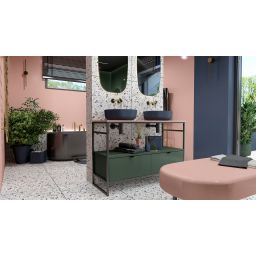 Elita Lorca umywalka 41,5x41,5 cm okrągła nablatowa navy blue matt RE040420047030