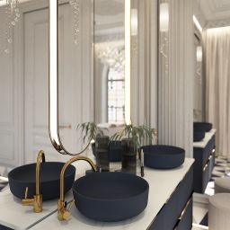 Elita Lorca umywalka 41,5x41,5 cm okrągła nablatowa navy blue matt RE040420047030