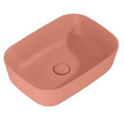 Elita Reni umywalka 45,5x32,5 cm prostokątna nablatowa terra pink matt RE040460036600