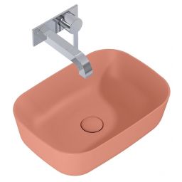 Elita Reni umywalka 45,5x32,5 cm prostokątna nablatowa terra pink matt RE040460036600