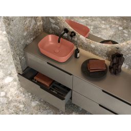 Elita Reni umywalka 45,5x32,5 cm prostokątna nablatowa terra pink matt RE040460036600