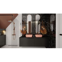 Elita Reni umywalka 45,5x32,5 cm prostokątna nablatowa terra pink matt RE040460036600