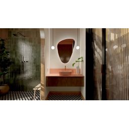 Elita Reni umywalka 45,5x32,5 cm prostokątna nablatowa terra pink matt RE040460036600