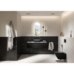 Elita Reni umywalka 45,5x32,5 cm prostokątna nablatowa biały połysk/czarny mat RE040460896110