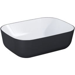 Elita Reni umywalka 45,5x32,5 cm prostokątna nablatowa biały połysk/czarny mat RE040460896110