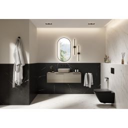 Elita Reni umywalka 45,5x32,5 cm prostokątna nablatowa biały połysk/fume mat RE040460896140