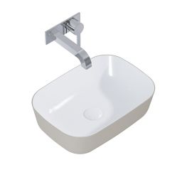 Elita Reni umywalka 45,5x32,5 cm prostokątna nablatowa biały połysk/fume mat RE040460896140