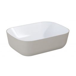 Elita Reni umywalka 45,5x32,5 cm prostokątna nablatowa biały połysk/fume mat RE040460896140