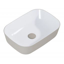 Elita Reni umywalka 45,5x32,5 cm prostokątna nablatowa biały połysk/fume mat RE040460896140