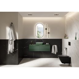 Elita Reni umywalka 45,5x32,5 cm prostokątna nablatowa biały połysk/forest green mat RE040460896150