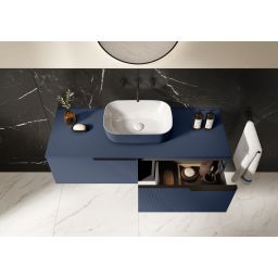 Elita Reni umywalka 45,5x32,5 cm prostokątna nablatowa navy blue mat RE040460896170