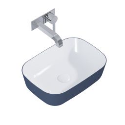 Elita Reni umywalka 45,5x32,5 cm prostokątna nablatowa navy blue mat RE040460896170