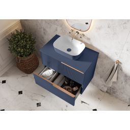 Elita Reni umywalka 45,5x32,5 cm prostokątna nablatowa navy blue mat RE040460896170