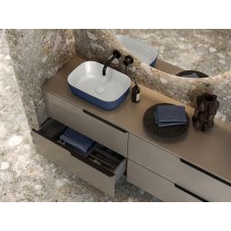 Elita Reni umywalka 45,5x32,5 cm prostokątna nablatowa navy blue mat RE040460896170