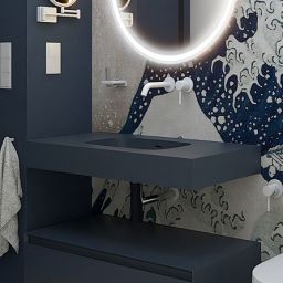 Elita Dimple umywalka 100,8x46 cm prostokątna ścienna navy blue matt RE041000027030