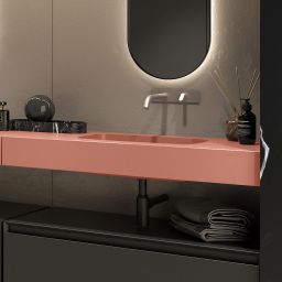 Elita Dimple umywalka 100,8x46 cm prostokątna ścienna terra pink matt RE041000026600