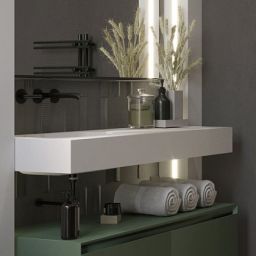 Elita Dimple umywalka 121x46 cm prostokątna ścienna white matt RE041201025290