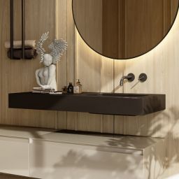 Elita Dimple umywalka 121x46 cm prostokątna ścienna black matt RE041202027160