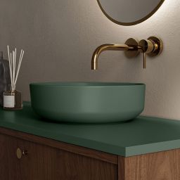Elita Lorca umywalka 41,5x41,5 cm okrągła nablatowa forest green matt RE040420047010