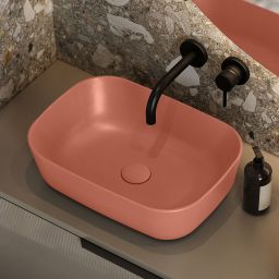 Elita Reni umywalka 45,5x32,5 cm prostokątna nablatowa terra pink matt RE040460036600