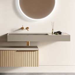 Elita Level umywalka 100,5x45,5 cm prostokątna ścienna lewa fume matt RE041461187020