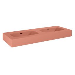 Elita Dimple umywalka 121x46 cm prostokątna ścienna-podwójna terra pink matt RE041200026600