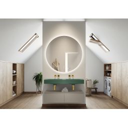 Elita Dimple umywalka 121x46 cm prostokątna ścienna-podwójna forest green matt RE041200027010