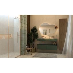 Elita Dimple umywalka 121x46 cm prostokątna ścienna-podwójna forest green matt RE041200027010