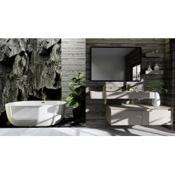 Elita Dimple umywalka 121x46 cm prostokątna ścienna-podwójna fume matt RE041200027020