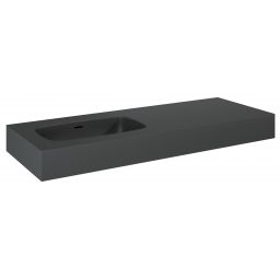 Elita Dimple umywalka 121x46 cm prostokątna ścienna lewa anthracite matt RE041201026010