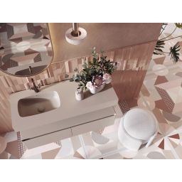 Elita Dimple umywalka 121x46 cm prostokątna ścienna fume matt RE041201027020