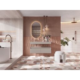 Elita Dimple umywalka 121x46 cm prostokątna ścienna fume matt RE041201027020