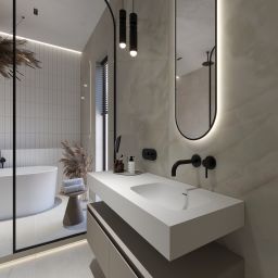 Elita Dimple umywalka 121x46 cm prostokątna ścienna white matt RE041202025290