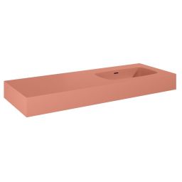 Elita Dimple umywalka 121x46 cm prostokątna ścienna prawa terra pink matt RE041202026600