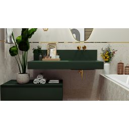 Elita Dimple umywalka 121x46 cm prostokątna ścienna forest green matt RE041202027010