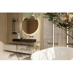 Elita Dimple umywalka 121x46 cm prostokątna ścienna black matt RE041202027160