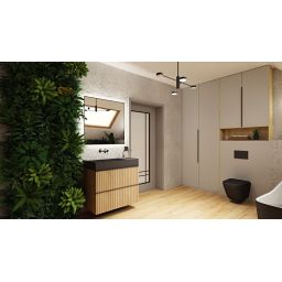 Elita Level umywalka 80,5x45,5 cm prostokątna ścienna lewa anthracite matt RE041461176010