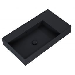 Elita Level umywalka 80,5x45,5 cm prostokątna ścienna lewa black matt RE041461177160