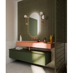 Elita Level umywalka 100,5x45,5 cm prostokątna ścienna lewa terra pink matt RE041461186600