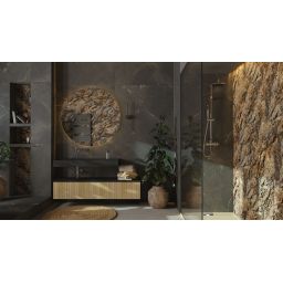 Elita Level umywalka 100,5x45,5 cm prostokątna ścienna lewa black matt RE041461187160