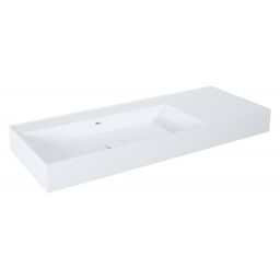 Elita Level umywalka 120,5x45,5 cm prostokątna ścienna lewa white matt RE041461195290